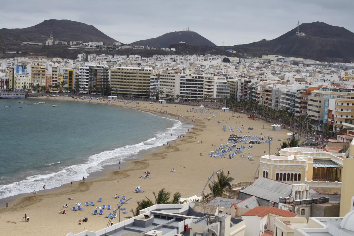 Playa de Las Canteras, en Las Palmas de Gran Canaria.