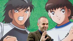 Iniesta inaugura en Tokio una estación dedicada a la serie ’Oliver y Benji’.