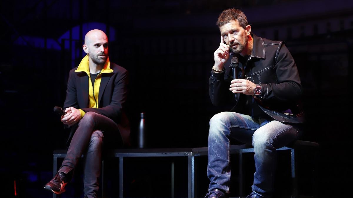 Joan Rodón y Antonio Banderas, este jueves en el Teatro del Soho con motivo de la Mobile Week.