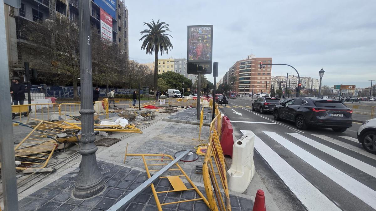 La isleta, ahora despojada de la bicicleta
