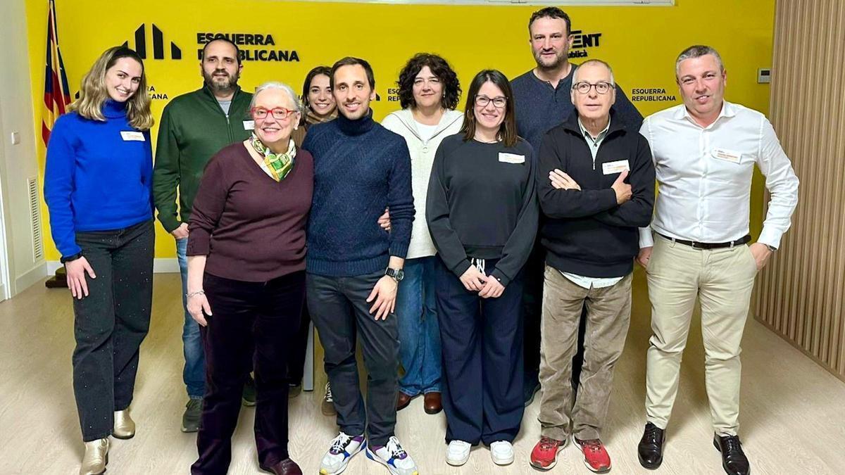 La nova executiva de la secció local d'ERC a Girona.