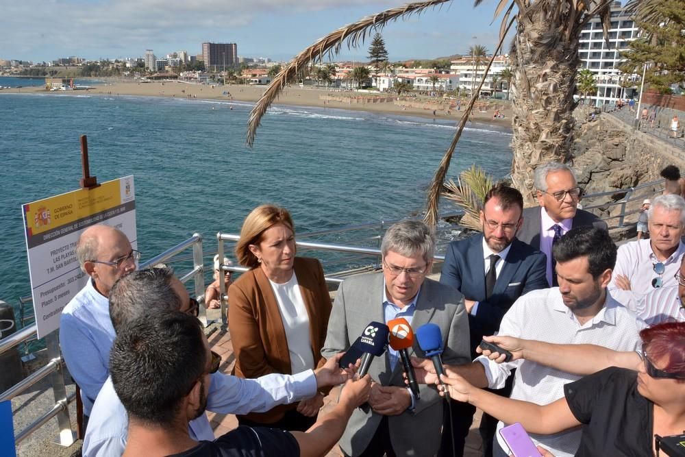 Inicio de las obras del paseo marítimo que unirá las playas de San Agustín con la de Las Burras.