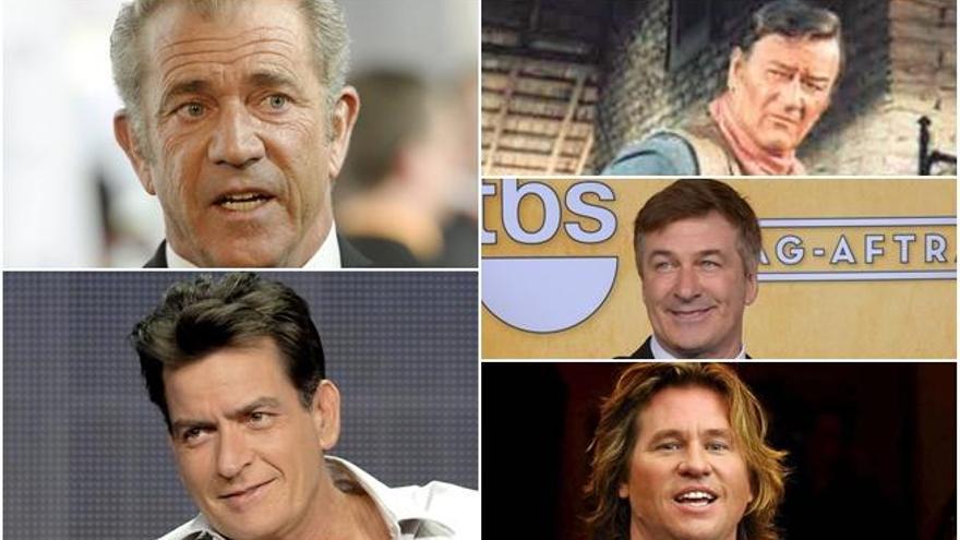 Mel Gibson, Charlie Sheen, John Wayne, Baldwin y Val Kilmer.