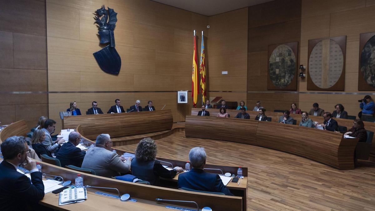 Imagen de un pleno de la Diputación de Valencia.