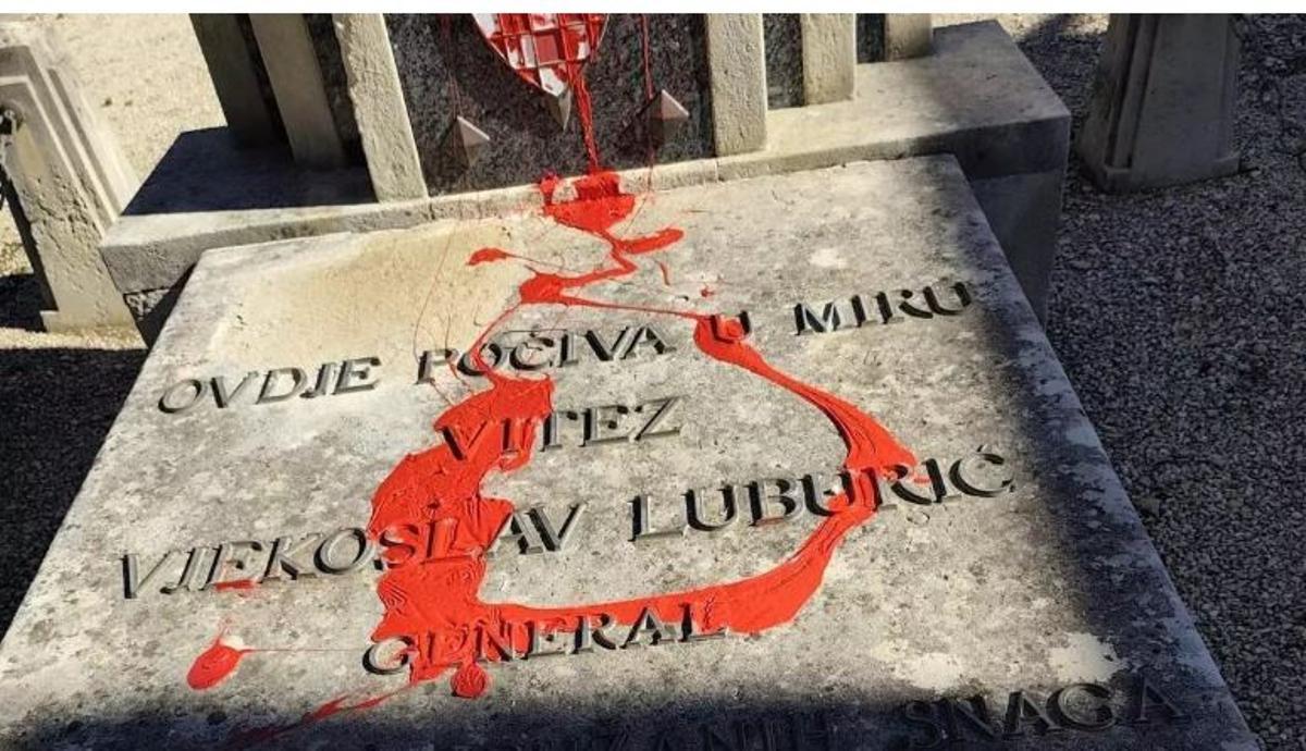 Tumba vandalizada de Luburic.
