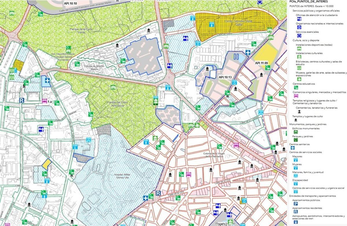 Mapa del parque Cerro Almodóvar y sus puntos de interés