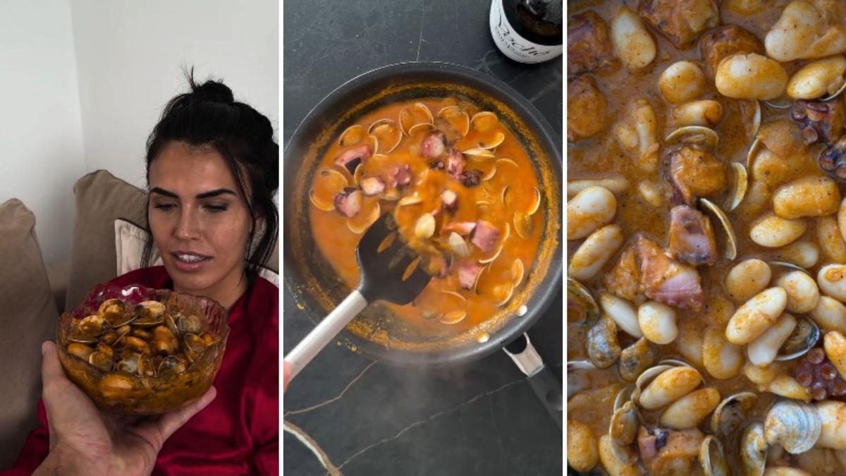 Indignación en redes sociales por la supuesta fabada asturiana que Kiko Jiménez cocinó a su novia, Sofía Suescun: "Con pulpo... Eso no es típico de aquí"