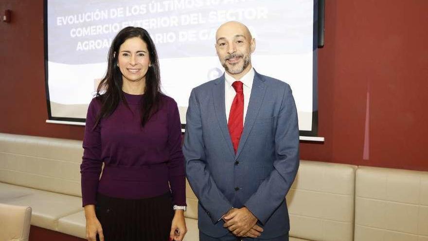 Patricia García y Sergio Prieto ayer en el Círculo de Empresarios de Galicia.