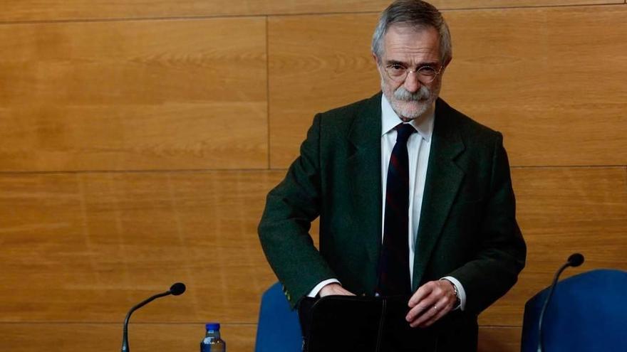 Javier Domínguez Begega, ayer, antes de la conferencia.