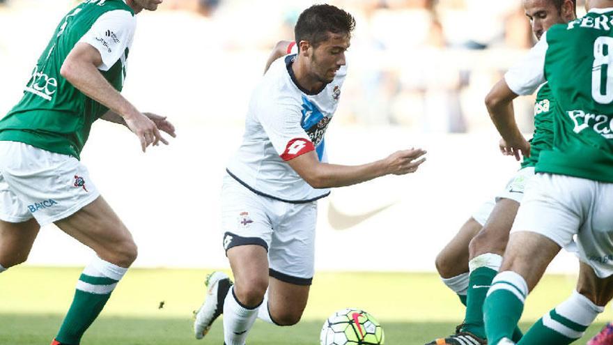Dani Iglesias en el amistoso entre el Radcing de Ferrol y el Deportivo disputado en el campo de A Malata.