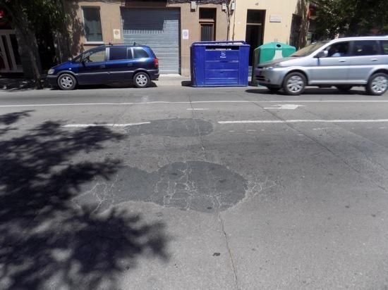 Mal estat de la carretera a les Bases de Manresa