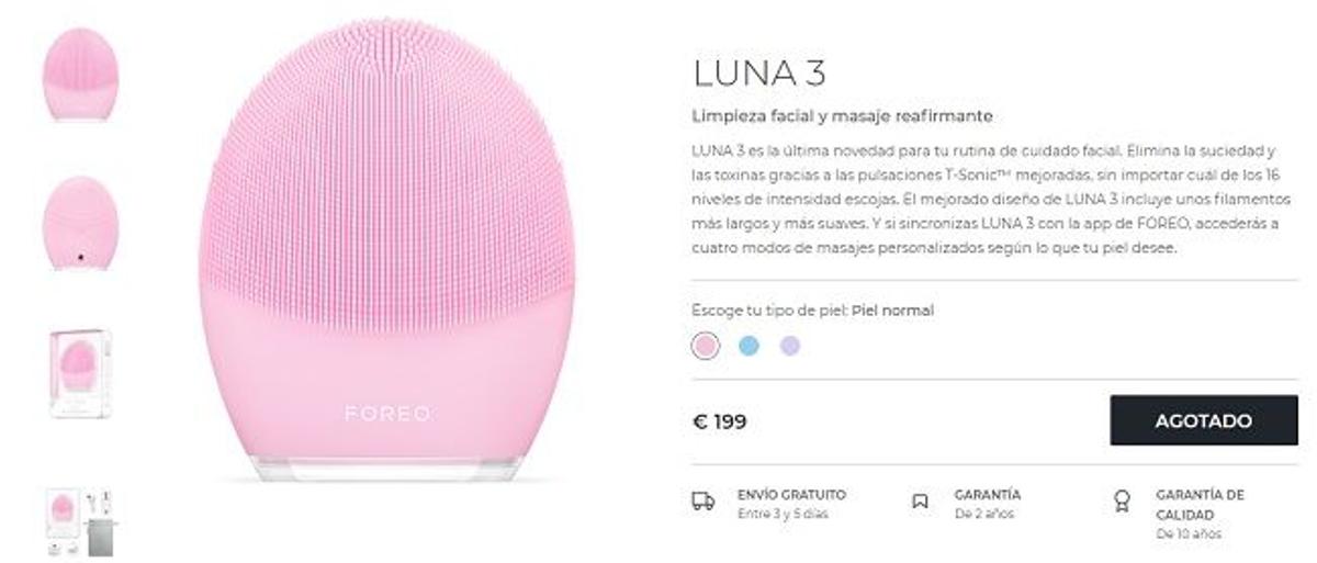 El limpiador facial LUNA 3, de Foreo