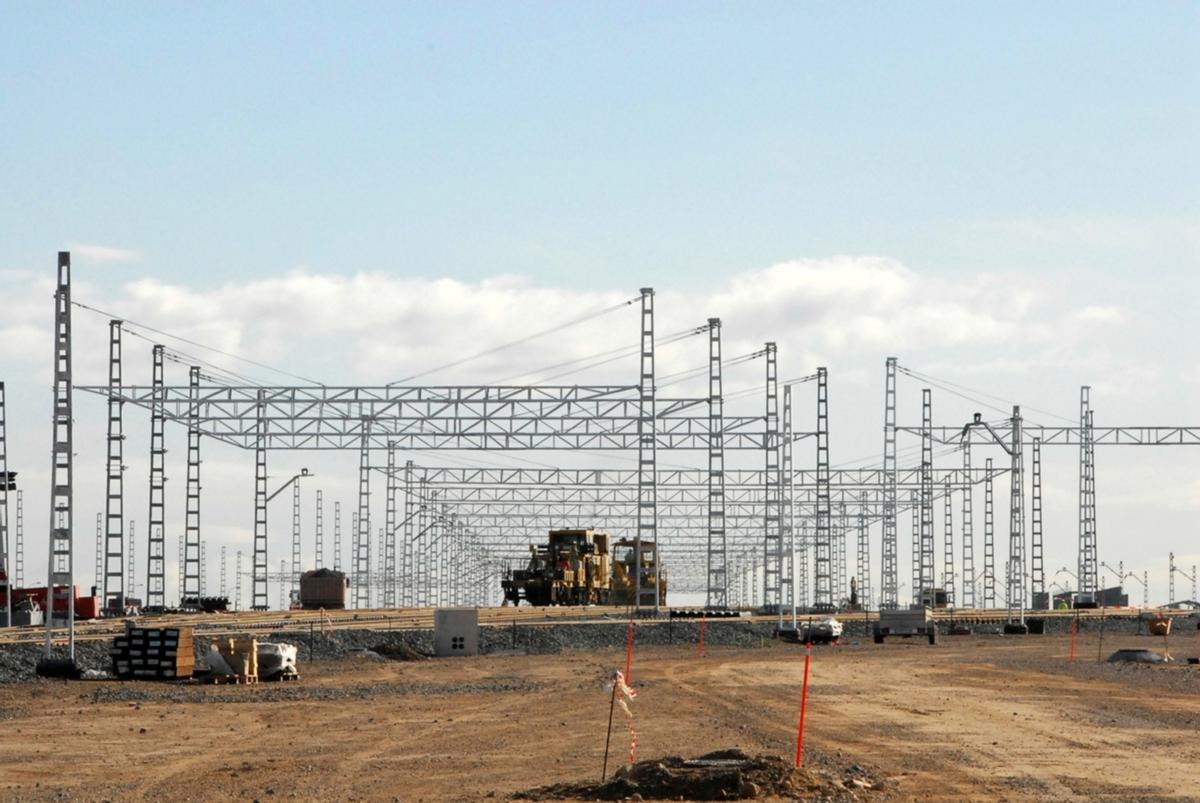 Aspecto en 2007 de las obras de la terminal ferroviaria de Plaza.