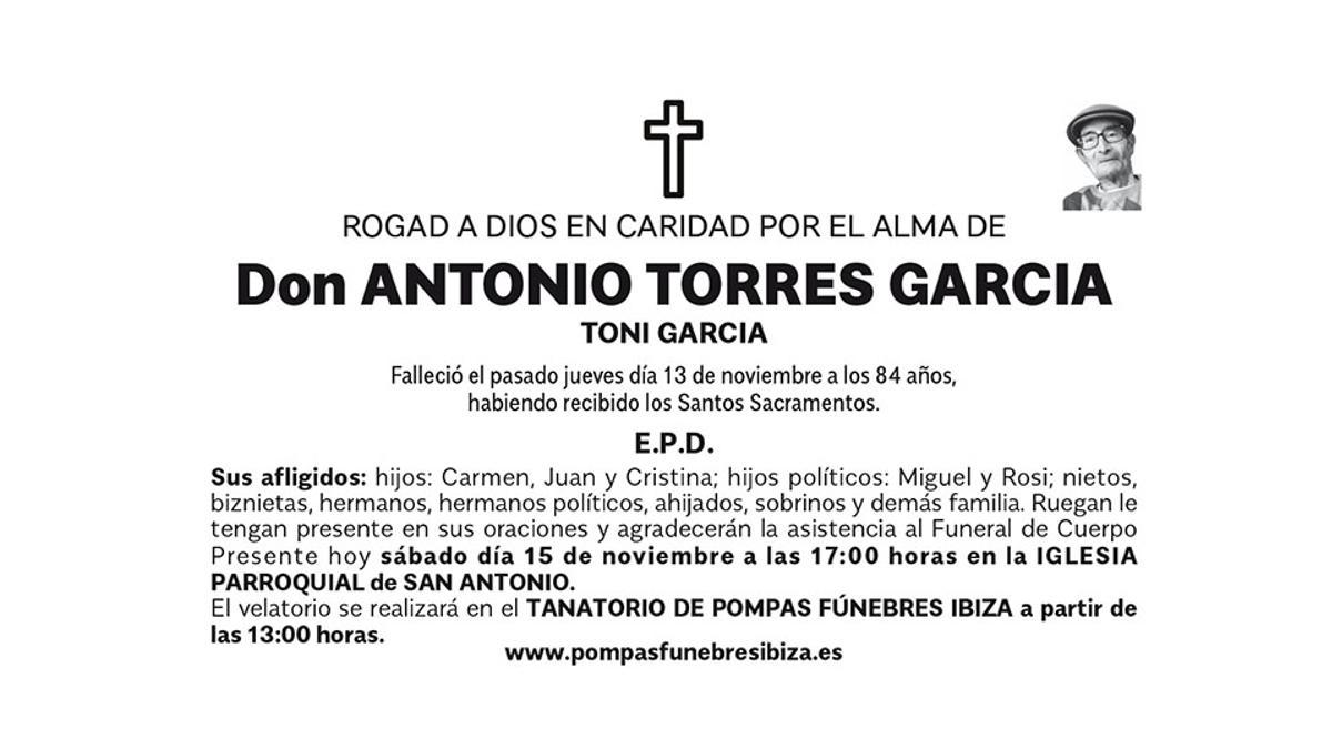Esquela Antonio Torres García