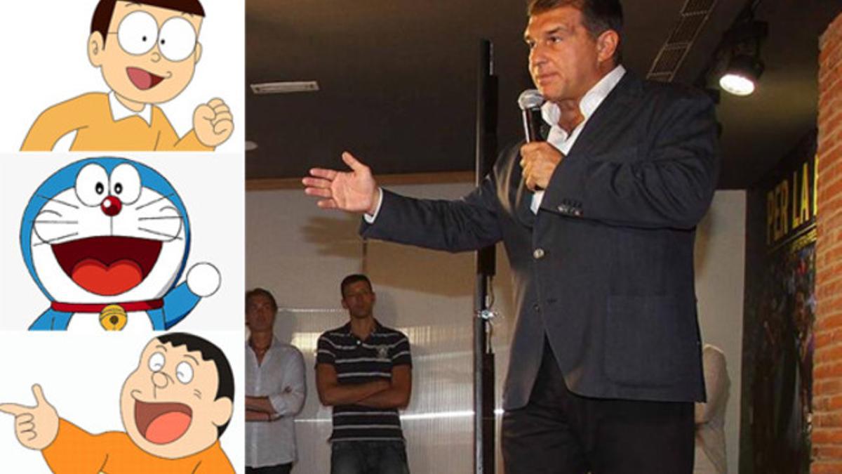 Laporta respondió en tono humorístico a la pregunta sobre &quot;Doraemon&quot;