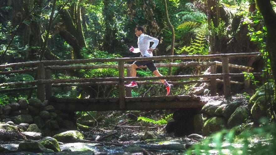 Cristofer Clemente, durante un entrenamiento en el Parque Nacional de Garajonay.