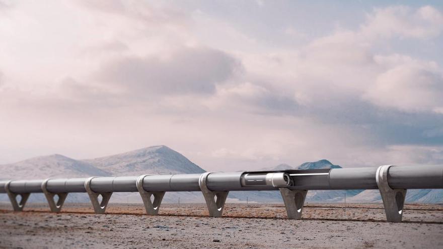 Recreación de cómo será el tubo al vacío por el que circulará el Hyperloop