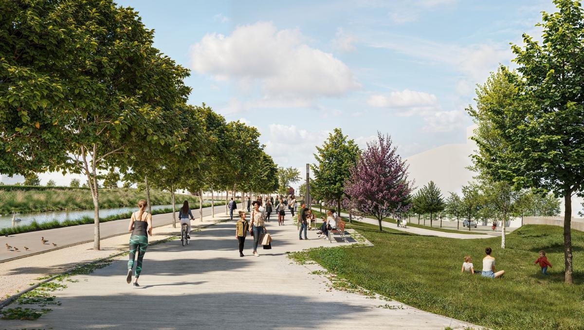 Recreación del gran anillo verde que rodeará a 'Parque Venecia 2'.