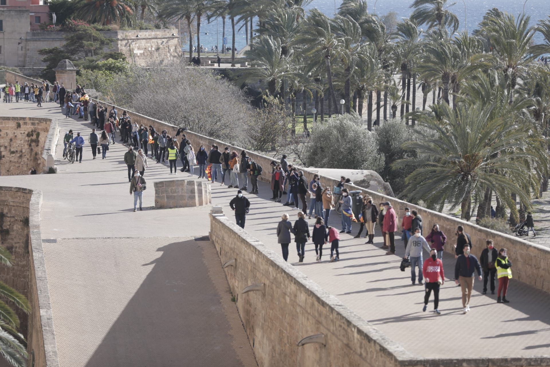 Unas 200 personas piden en Palma "poder decidir modelo económico y territorial de Mallorca" con motivo de la Diada