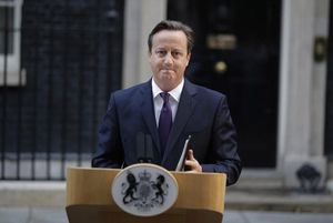 El primer ministre britànic, David Cameron, compareix al 10 de Downing Street, després de saber-se el resultat del referèndum d’Escòcia.