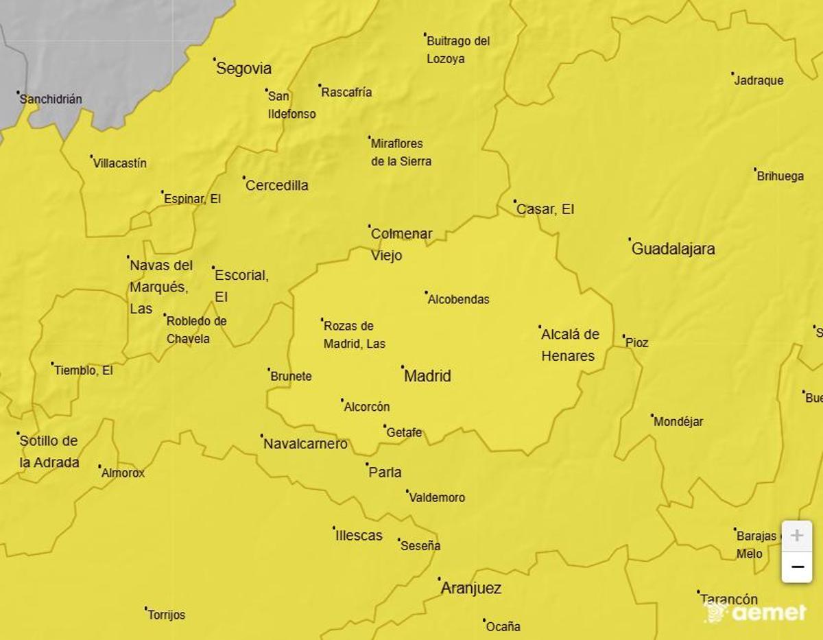 Mapa de avisos para este viernes