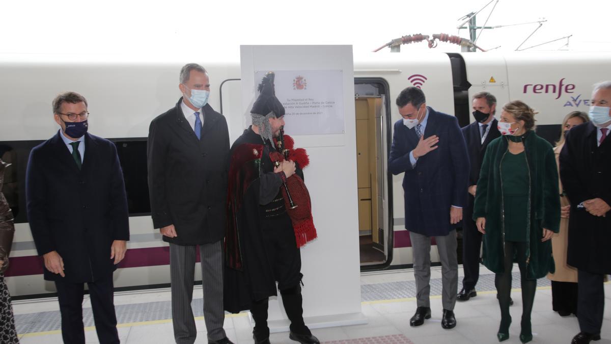 Viaje inaugural del nuevo tramo entre Pedralba de la Pradería y Ourense de la Línea de Alta Velocidad Madrid-Ourense, presidido por presidido por el Rey Felipe VI y el presidente del Gobierno, Pedro Sánchez.