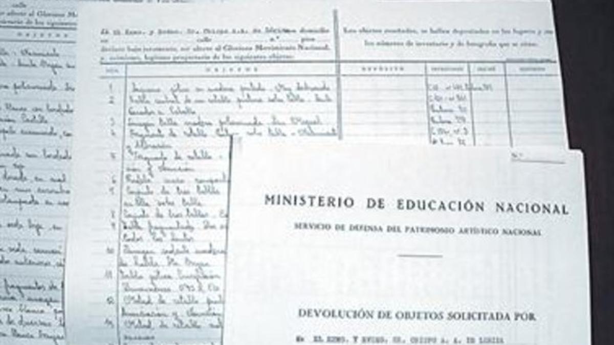 Actas del Gobierno de 1943 que acreditan la propiedad del arte sacro.