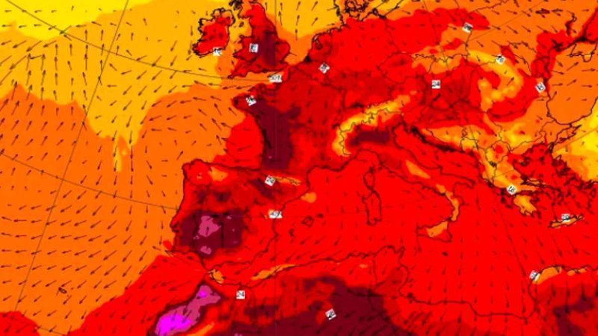 Mapa del calor para este lunes Europa