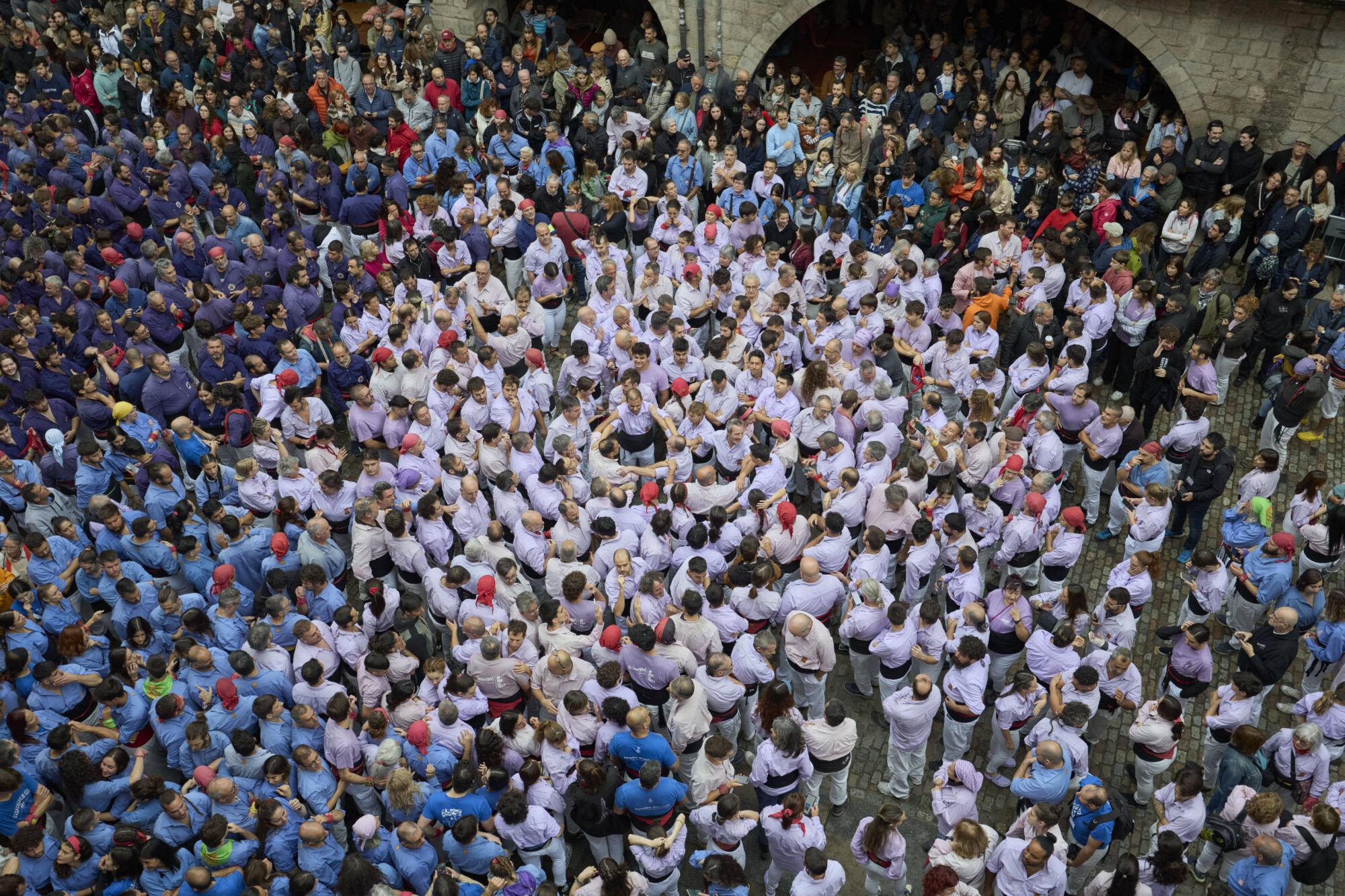 Diada Cartelera amb Els Marrecs de Salt, Capgrossos i Minyons de Terrassa a la plaça del Vi.