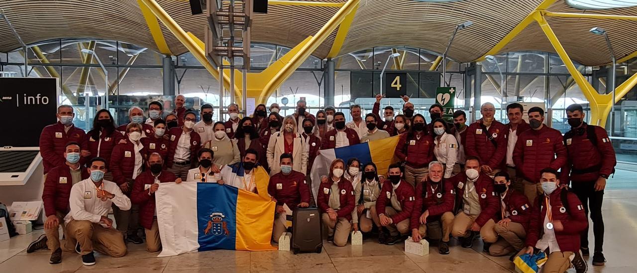 La delegación canaria formada por 23 estudiantes de FP, tras participar en el campeonato nacional ‘Spainskills 2022’, en Madrid.