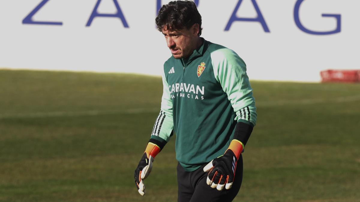 Cristian Álvarez, durante un entrenamiento en la Ciudad Deportiva.