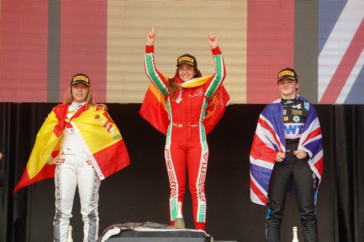 Nerea Martí y Marta García, en un podio compartido de la pasada temporada en la F1 Academy