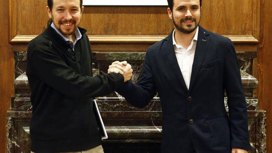 Pablo Iglesias y Alberto Garzón.