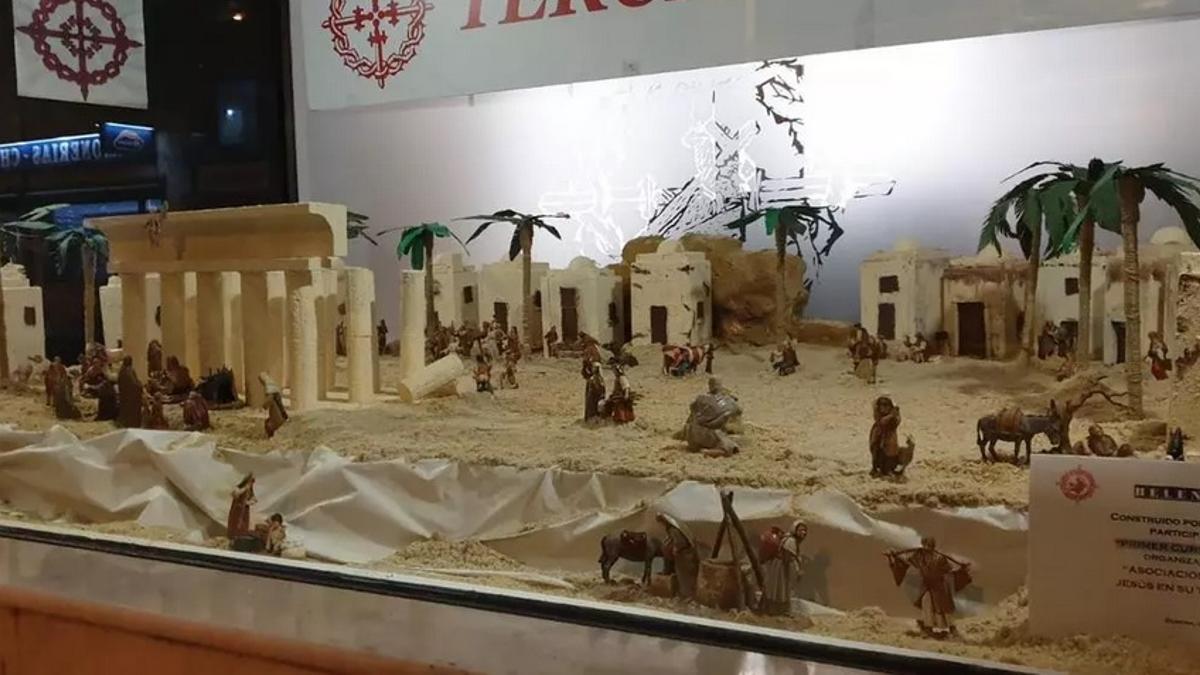 Belén fruto del trabajo del pasado año en la sede de La Tercera Caída
