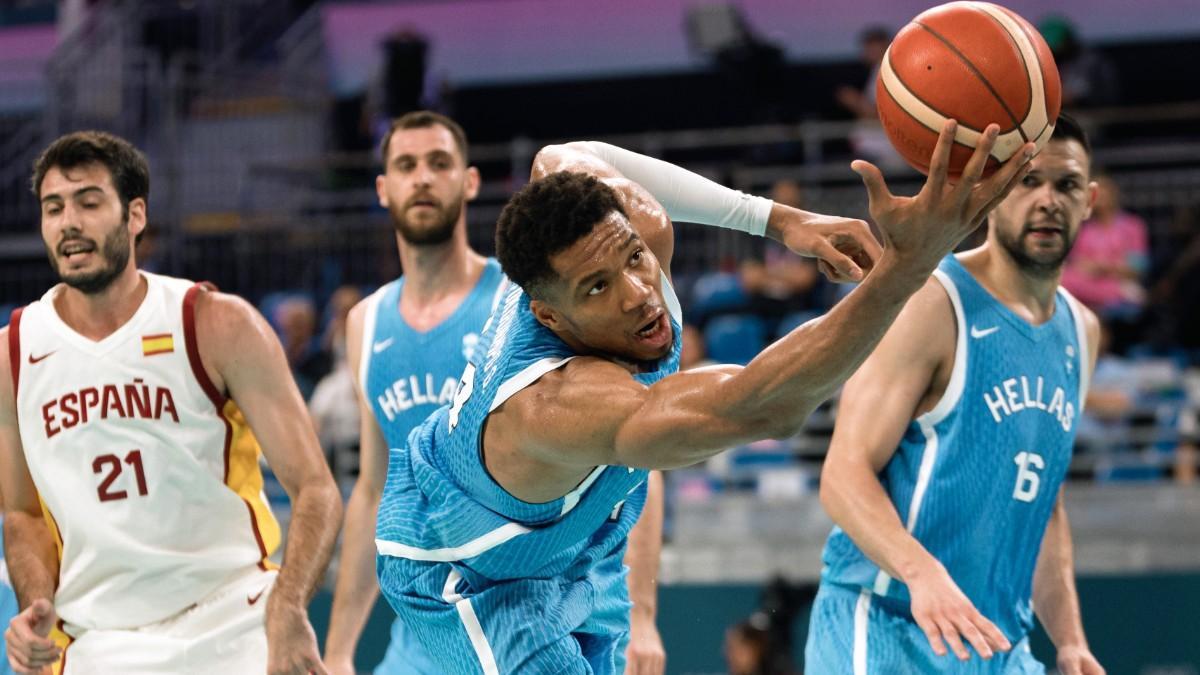 Giannis Antetokounmpo, contra España en los Juegos Olímpicos de París