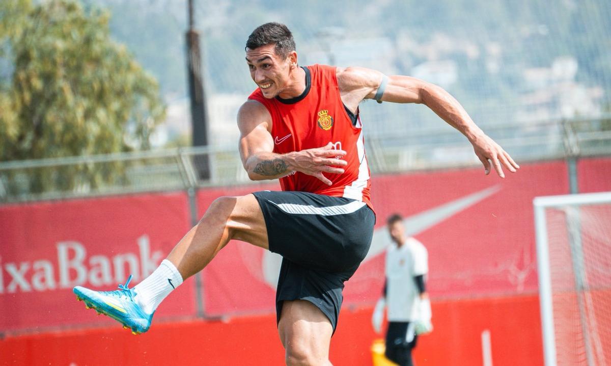Adri Fuentes, en el choque del Mallorca ante su filial.
