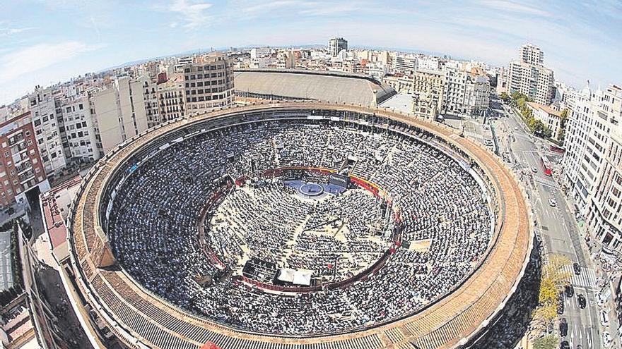 Vista aérea de la plaza de toros de València