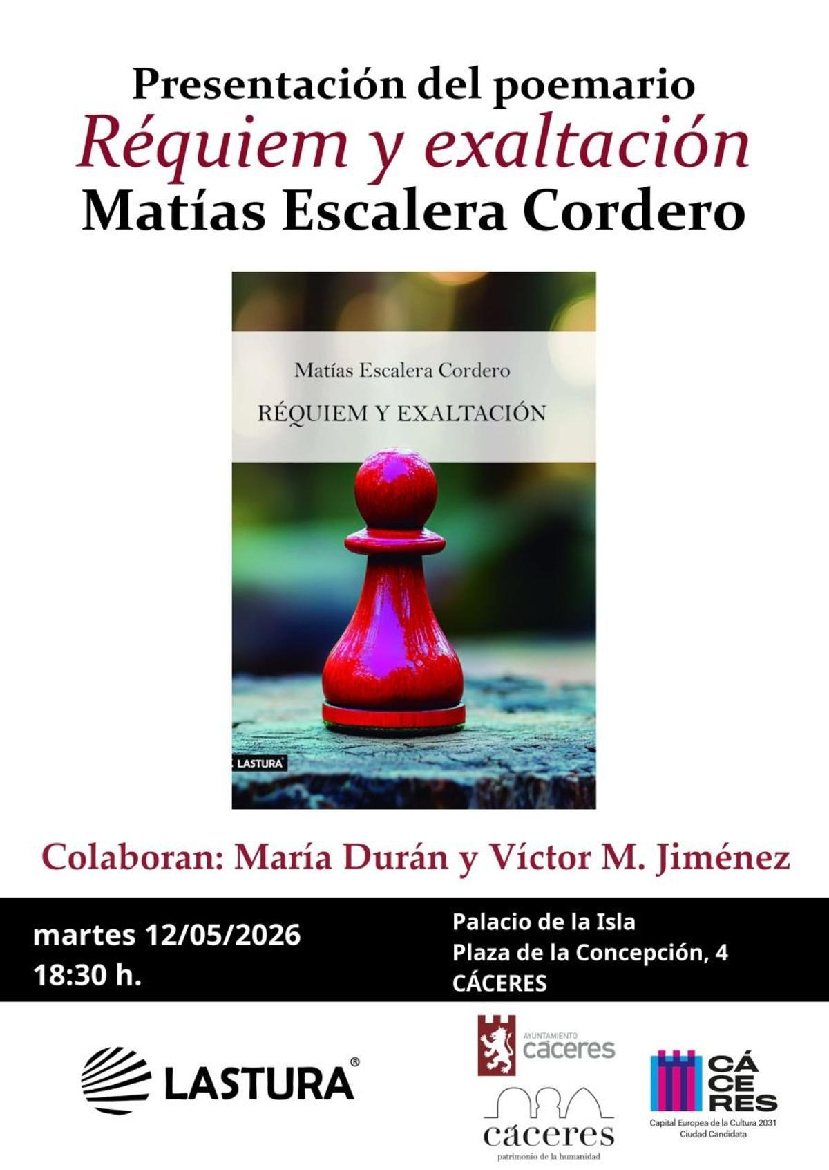 Cartel oficial de la presentación del poemario.