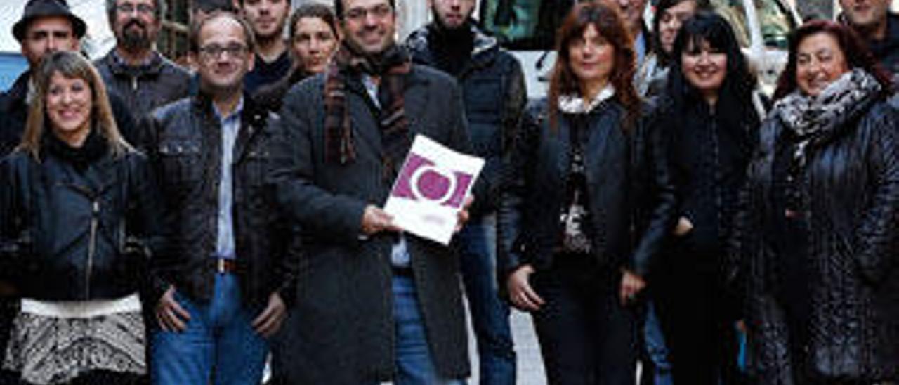 Integrantes de &quot;Claro que Podemos&quot; en Vigo. // R. Grobas