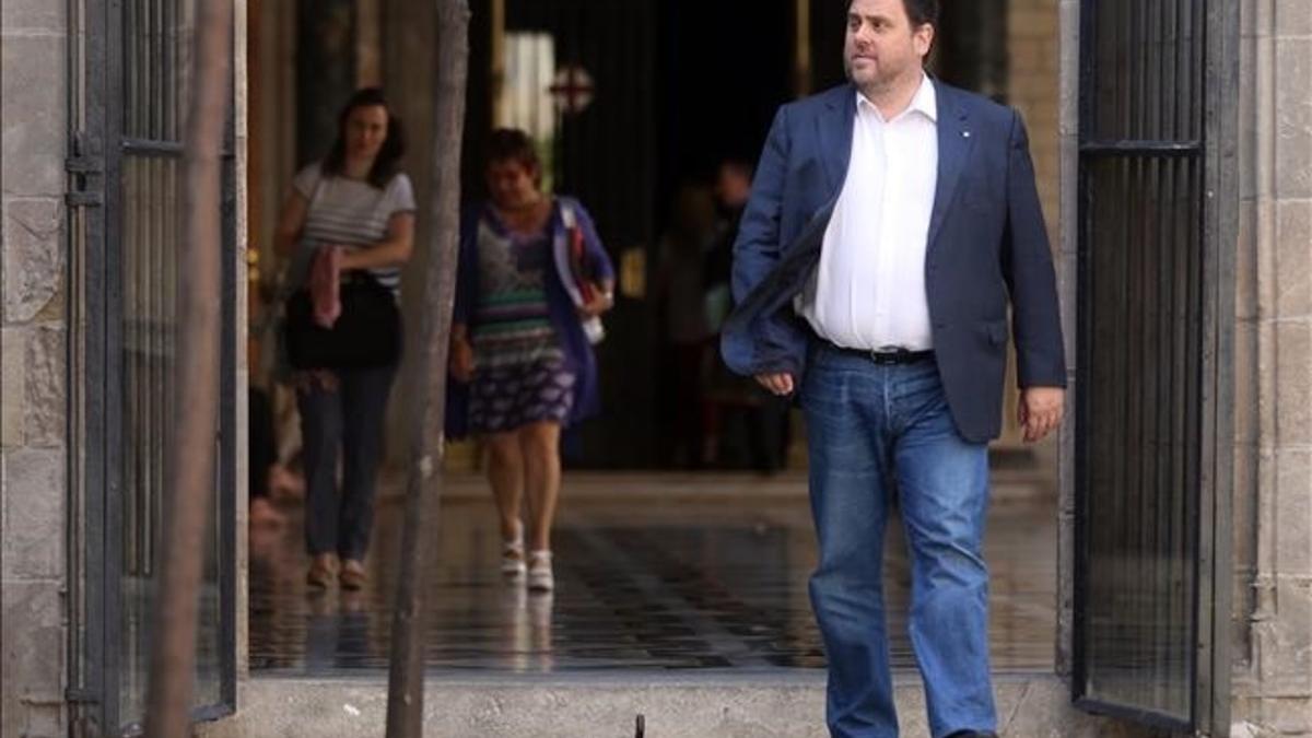 El vicepresidente del Govern, Oriol Junqueras, en el Palau de la Generalitat.