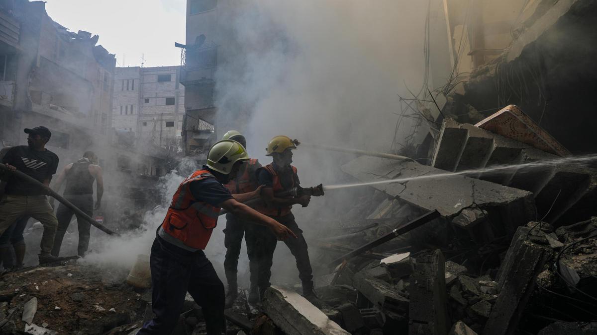 Scene of Israeli rocket attack in Gaza