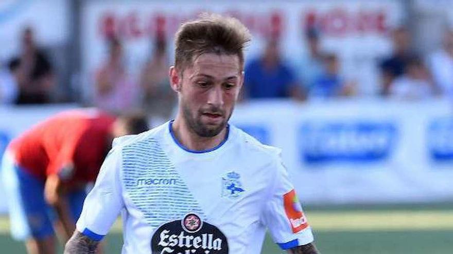 Fede Cartabia, en el amistoso contra el Bergantiños.