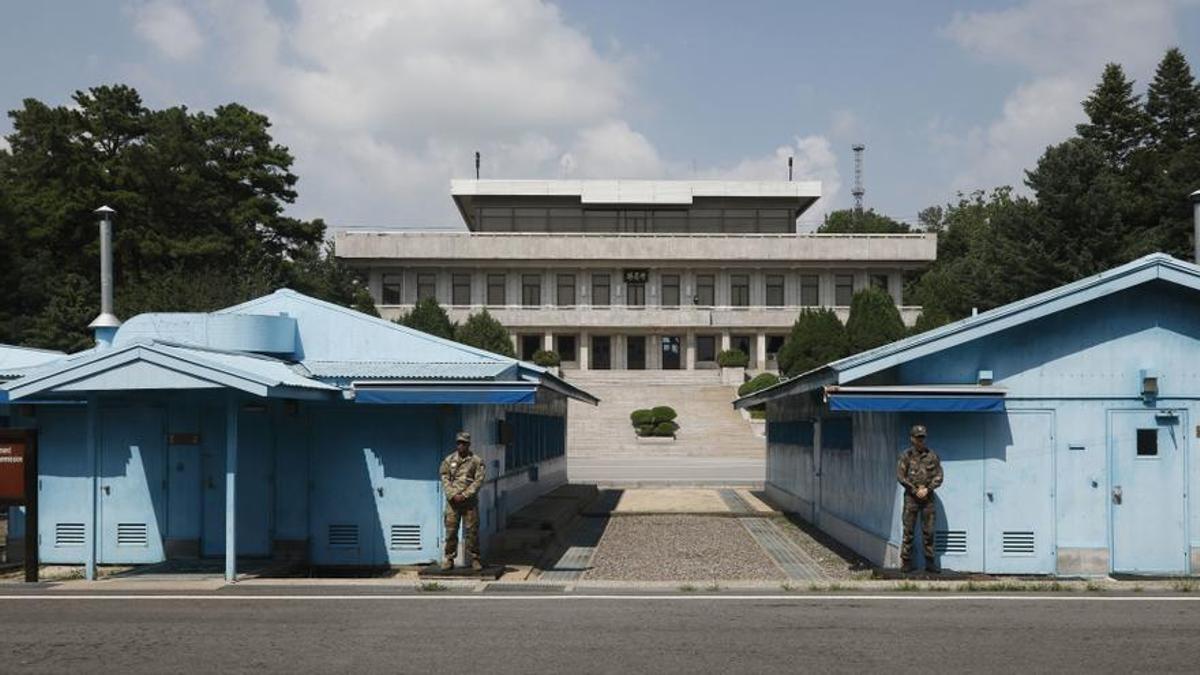 Zona desmilitarizada de Panmunjom, que delimita la frontera entre Corea del Norte y Corea del Sur.