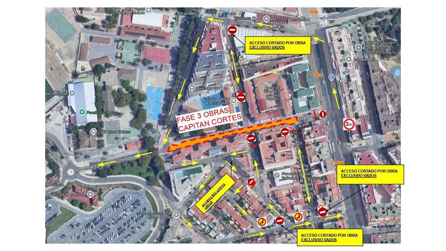 Las obras en Capitán Cortés de Benidorm llegan a Beniardà: estos son los cambios de tráfico