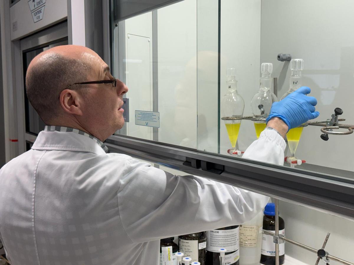 Proceso de análisis del aceite de oliva virgen extra en el Laboratori Agroalimentari de Cabrils.