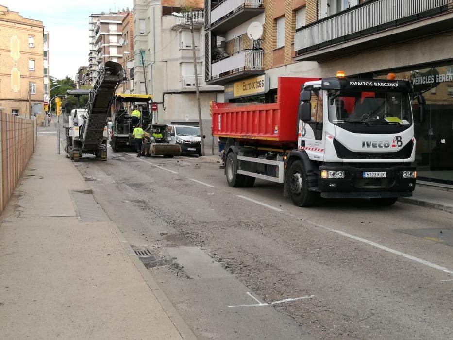 Obres a la carretera del Pont de Vilomara.