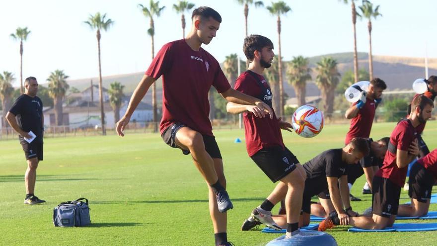 Aitor Brito y Christian Delgado, durante una sesión de la pretemporada.