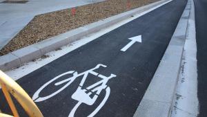 Un carril bici en Barcelona.