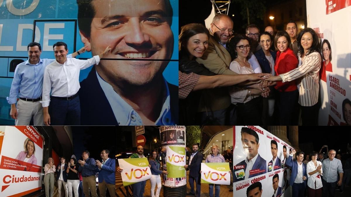 Pegada de carteles en Córdoba en las elecciones municipales del 2019.
