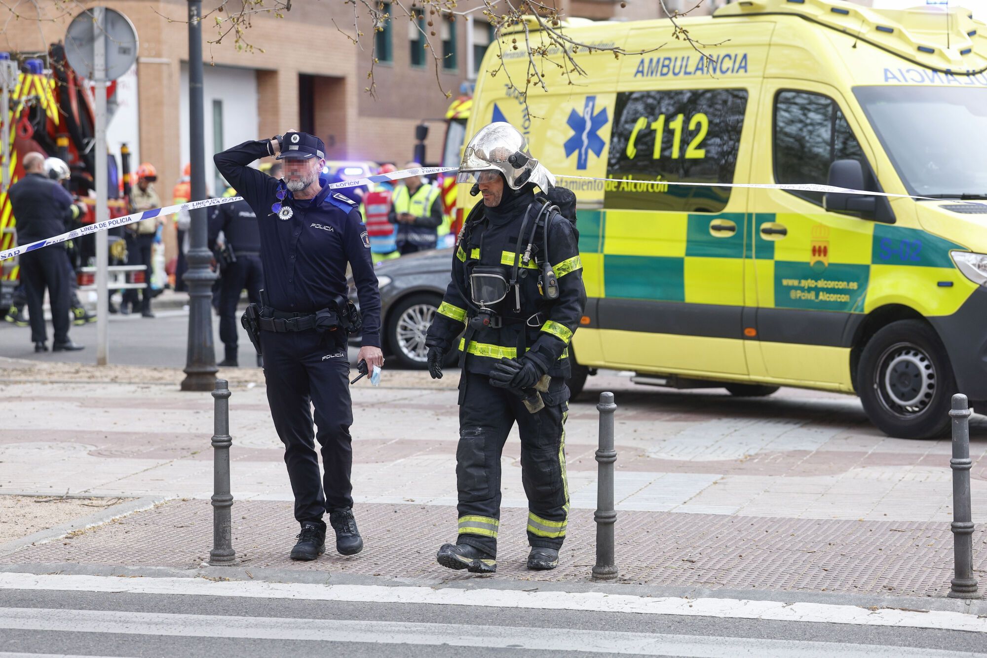 El incendio e un garaje de Alcorcón, en imágenes.